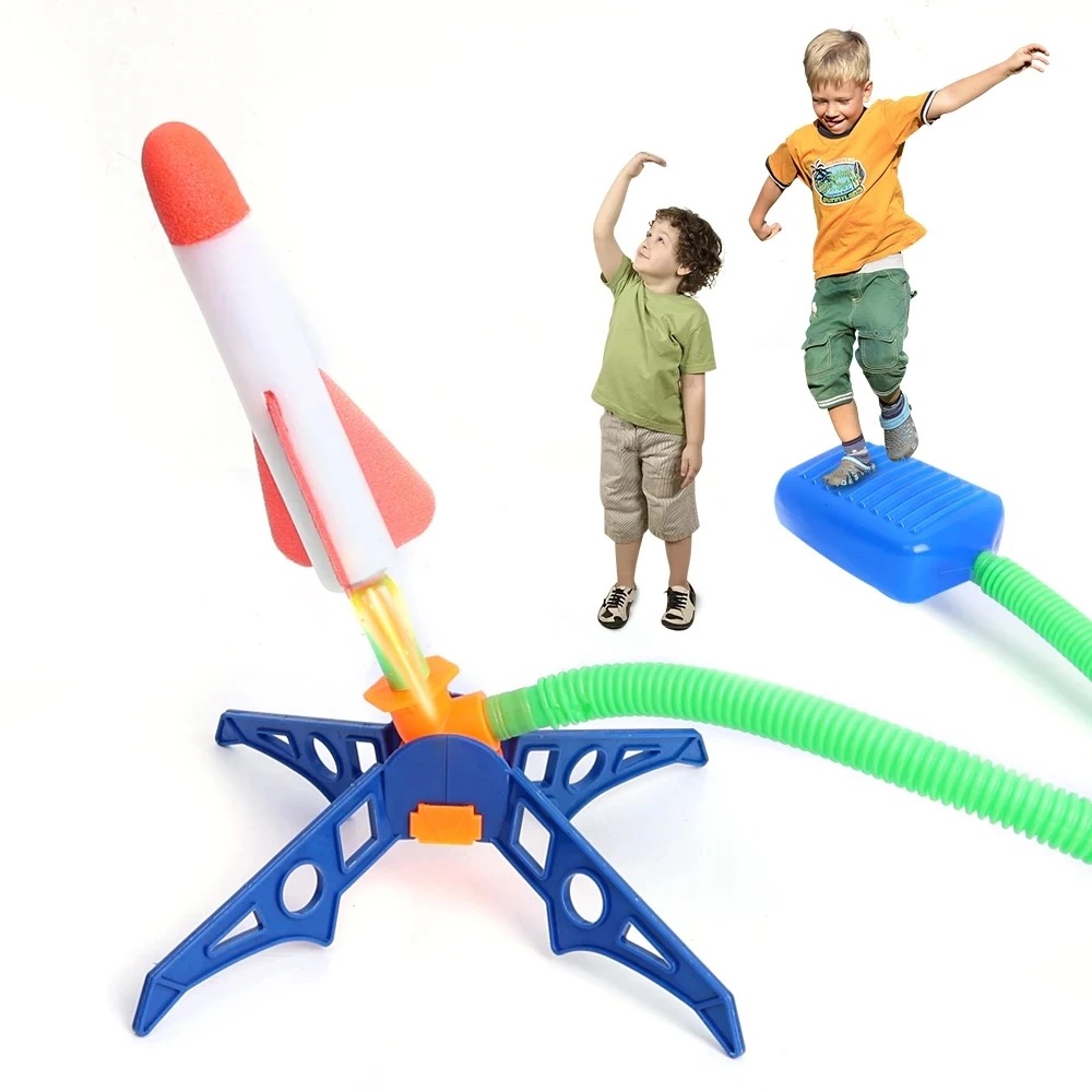 Kids Outdoor Explorer Set - 子供屋外ロケットフットポンプ屋外空気プレス急上昇ロケットスーツジャンプ空気動力ロケットランチャーゲーム子供のおもちゃギフト