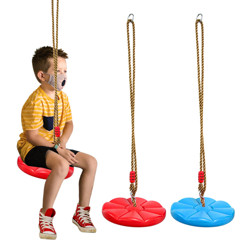 Kids Outdoor Furniture - 子供用ディスクスイング子供屋内および屋外スポーツ赤青肥厚八角形花びらスイングぶら下げスイングおもちゃロッキングチェア