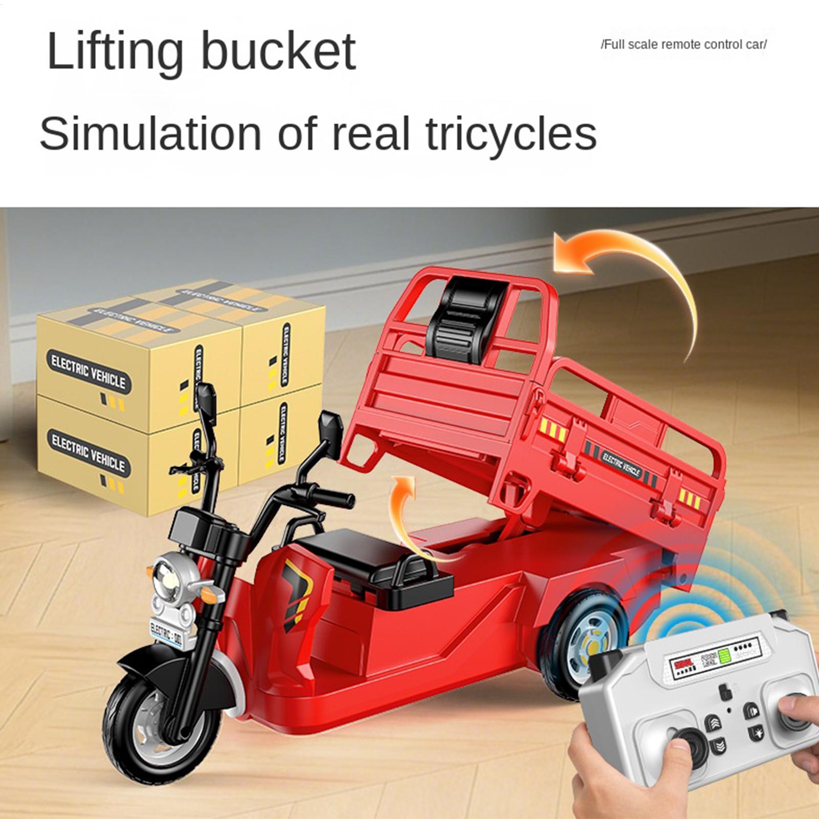 Kids Outdoor Music - 3輪リモコンカー 2.4G RCトラック LEDライトと音楽付き オフロードカー おもちゃ