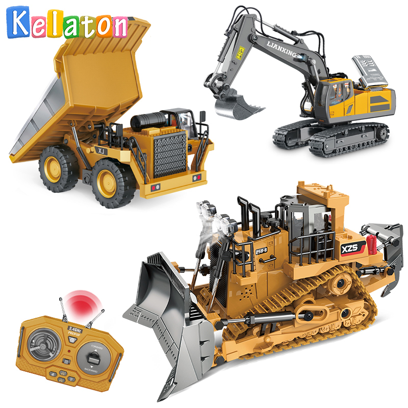 Kids Outdoor Vehicles - 20 電気工学リモコン車両シミュレーション掘削機ダンプトラックブルドーザーおもちゃ子供のホリデーギフト