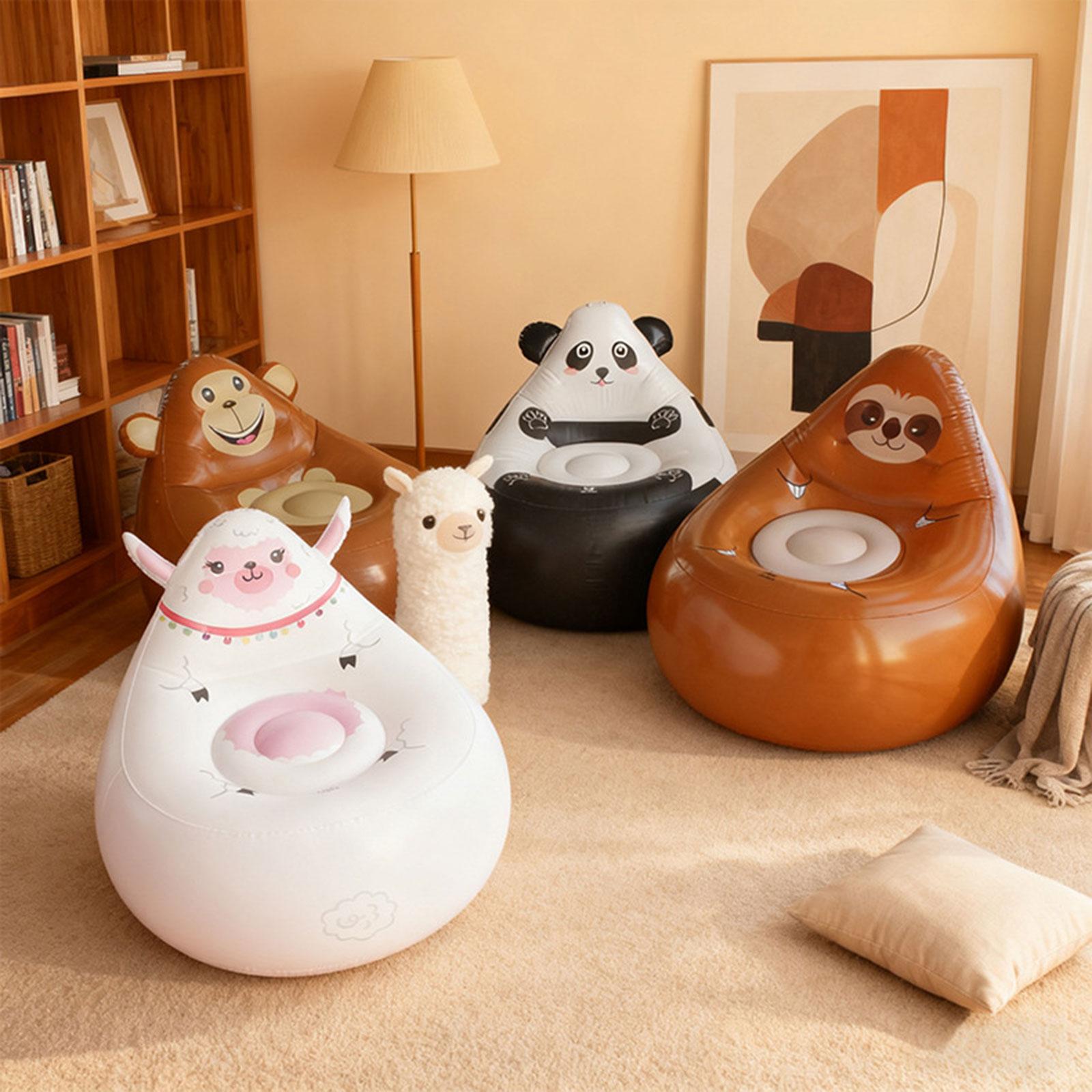 Kids Outdoor Furniture - インフレータブルレイジーソファ子供用漫画ソファリクライニングPVCチェア軽量ラウンジキャンプチェア屋外ビーチホームアウトドア用