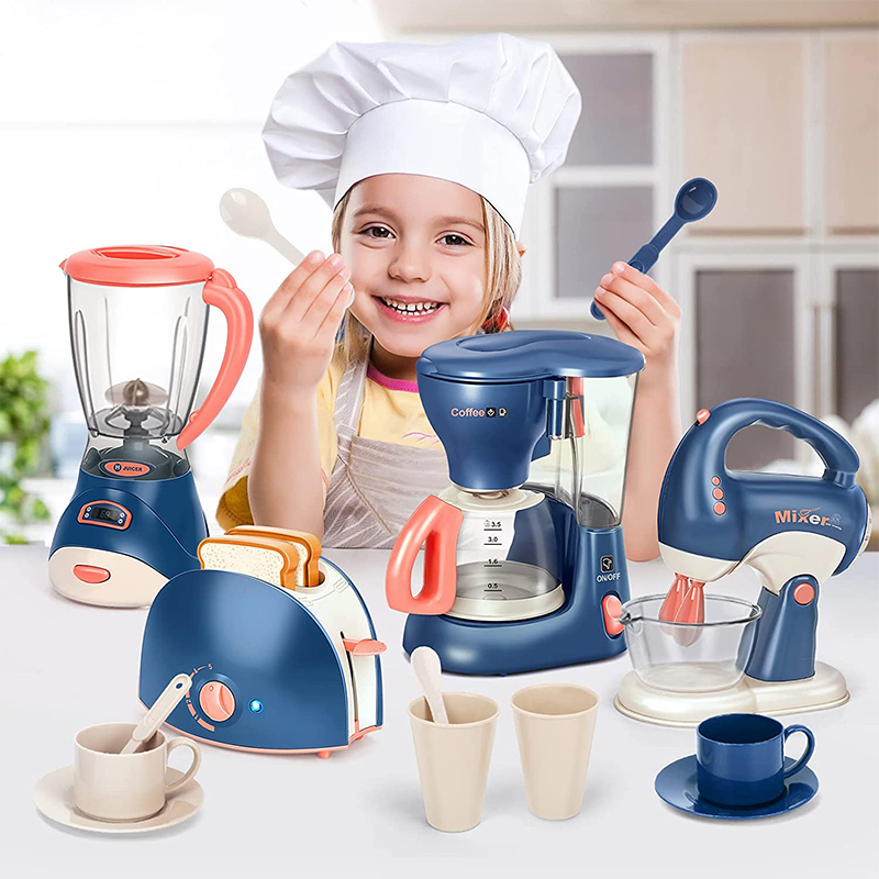 Kids Outdoor Kitchen Accessories - ミニ家電キッチンおもちゃ、ごっこ遊びセット コーヒーメーカー ブレンダー ミキサーとトースター付き 子供 男の子