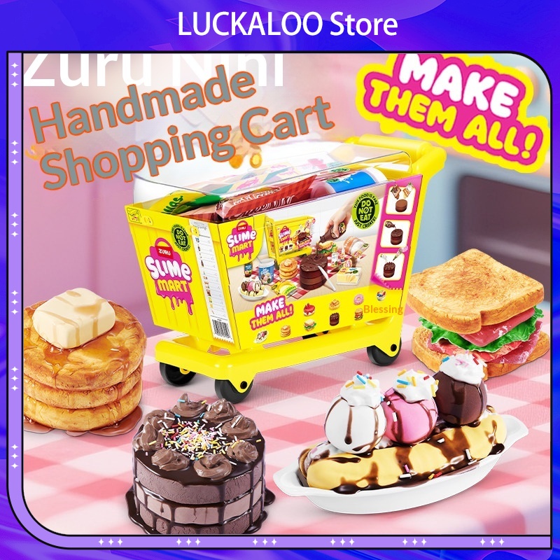 Kids Outdoor Kitchen Accessories - ズルミニスライムマートショッピングカートブラインドボックスDIY手作りフードスライムキットごっこ遊び子供向けクリエイティブギフトおもちゃ