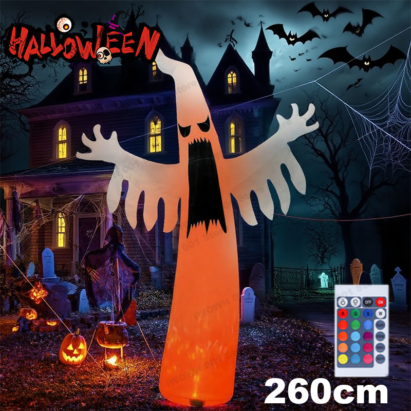 Kids Outdoor Yard - ハロウィンインフレータブル怖いゴースト LED ライト付き子供のおもちゃお化け屋敷バーパーティーハロウィン装飾屋外庭ホラー小道具