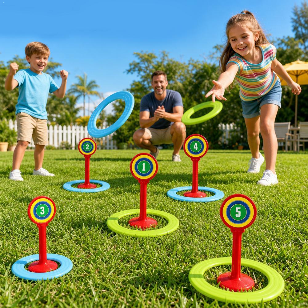 Kids Outdoor Yard - 子供用プラスチック製ゲームセット、屋外芝生・ビーチ・庭用スポーツ玩具、カーニバルや誕生日パーティーのプレゼントに最適