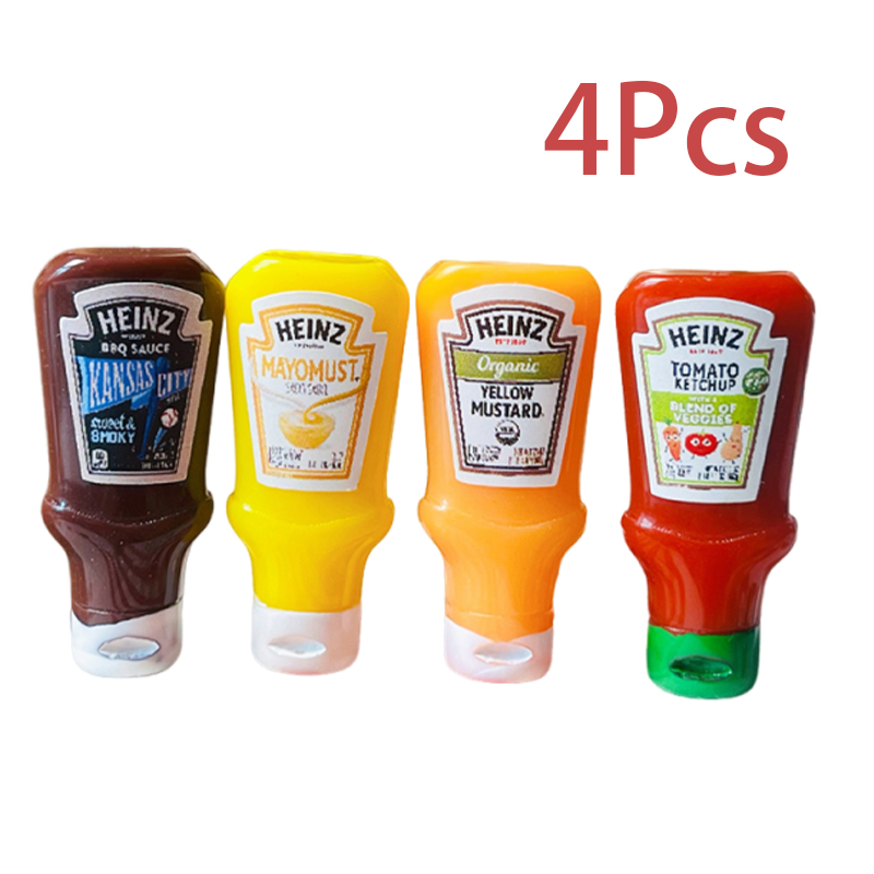 Kids Outdoor Kitchen Accessories - 4 個ドールハウスミニチュアイチゴソースジャム瓶キッチン食品アクセサリードールハウスの装飾子供のおもちゃのギフト