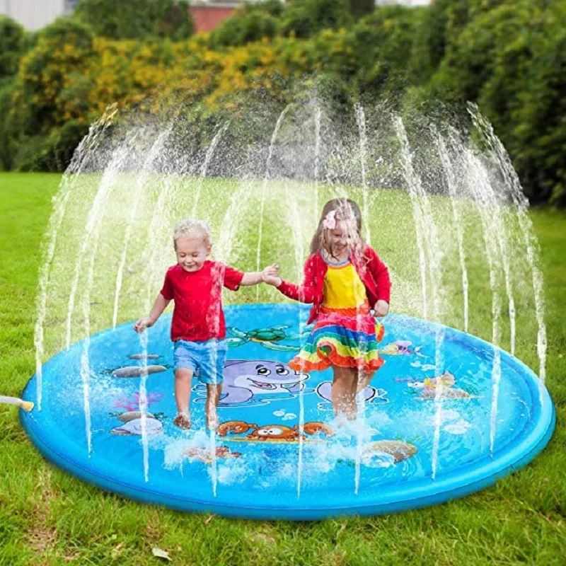 Kids Outdoor Lounge Set - 100/170cm キッズインフレータブルウォータースプラッシュプレイプール-屋外ラウンドスプリンクラーマット面白い庭の水スプレーパッド子供のための夏の楽しみ
