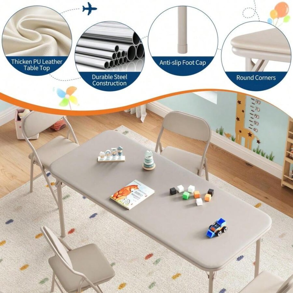子供用アクティビティテーブルセット 折りたたみ式プレイテーブ - Kids Outdoor Folding Table のレビューと価格