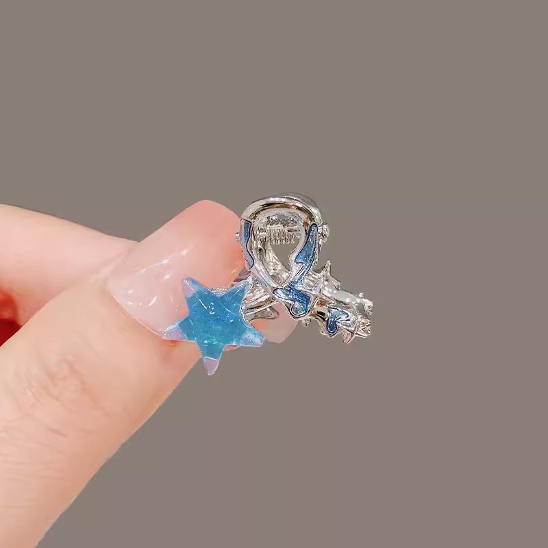 女性のための小さな金属製ヘアクリップ,青い星と月,絶妙でコン - Mini Trampoline Spring のレビューと価格