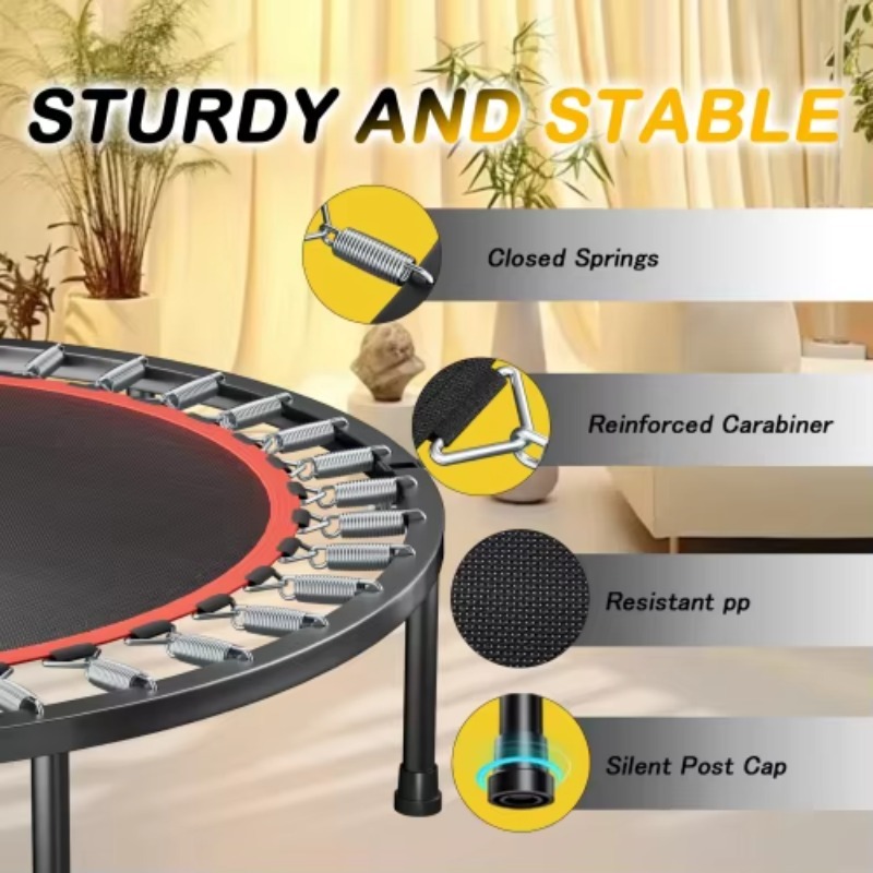 折りたたみ式トランポリン ハンドル付き - 標準スプリング  - Mini Trampoline Spring のレビューと価格