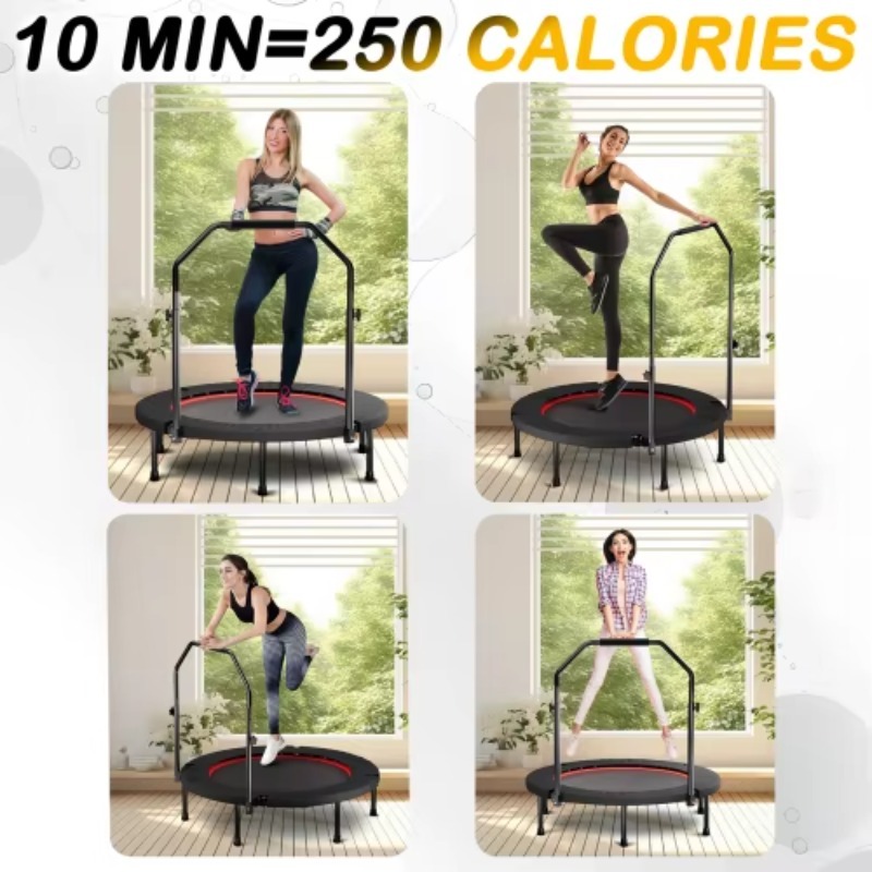 折りたたみ式トランポリン ハンドル付き - 標準スプリング  - Mini Trampoline Spring のレビューと価格