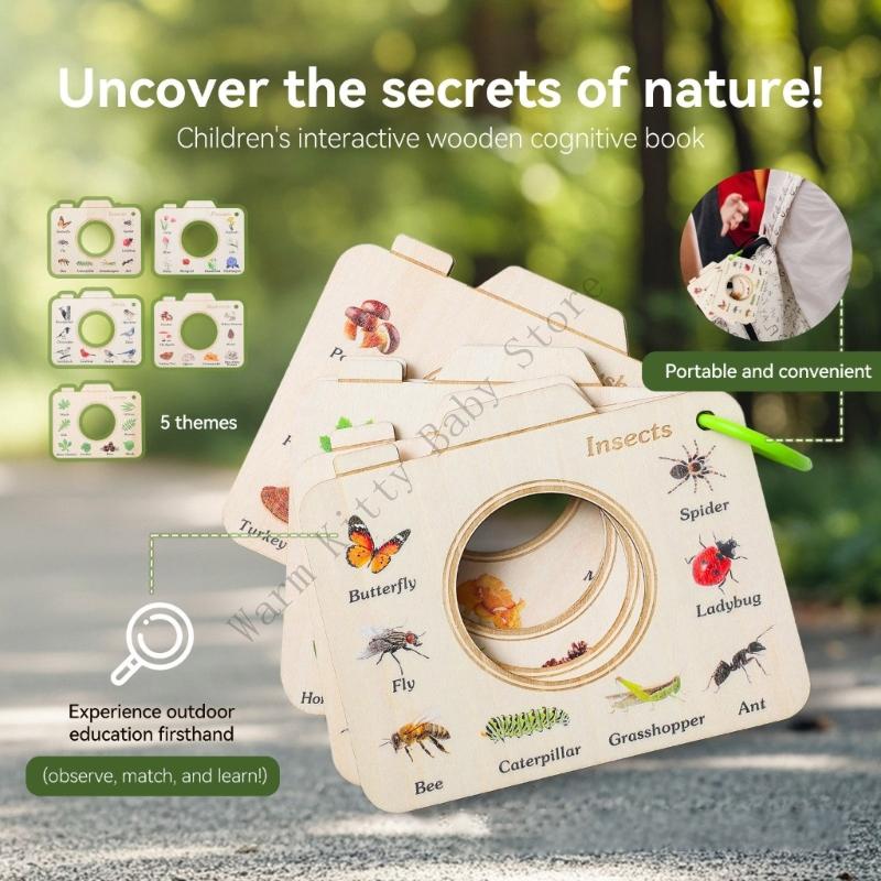 子供自然観察セット虫眼鏡木製植物と動物イラストガイドカード子 - Kids Outdoor Explorer Set のレビューと価格