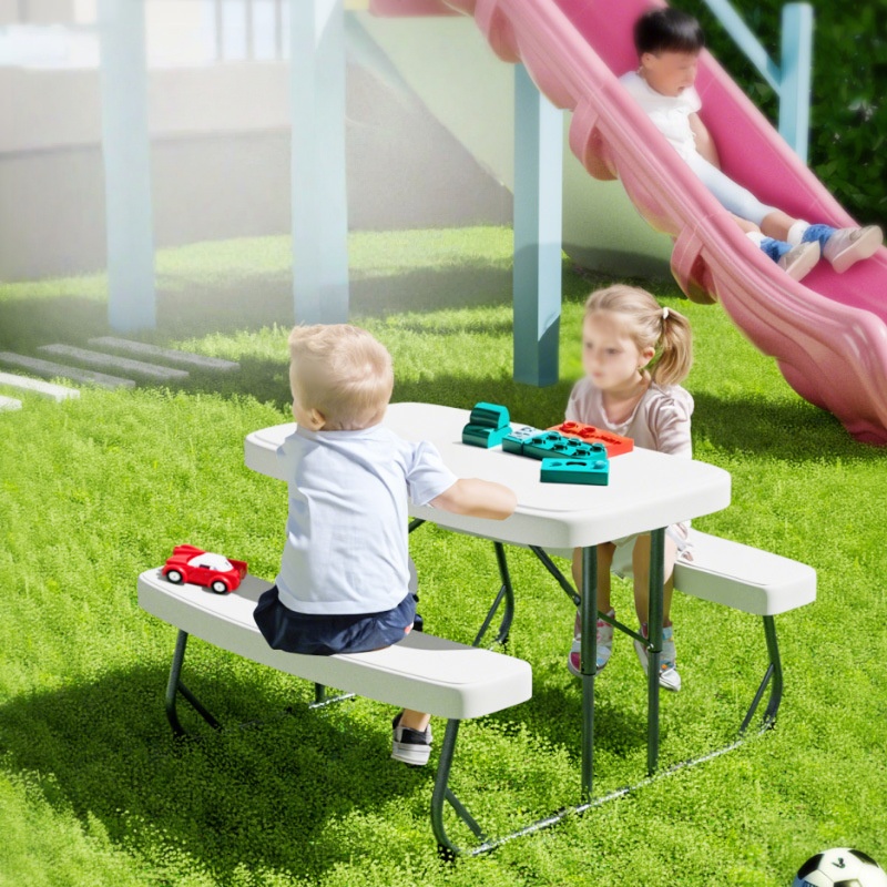 屋外子供用子供庭園学校ピクニックキャンプ用耐久性のある折りた - Kids Outdoor Folding Table のレビューと価格