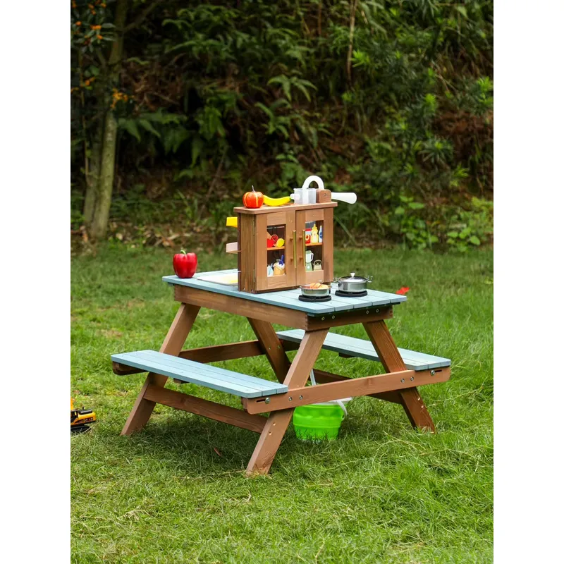COMMIKI 木製屋外ゲームテーブル、プレイフードプール、 - Kids Outdoor Folding Table のレビューと価格