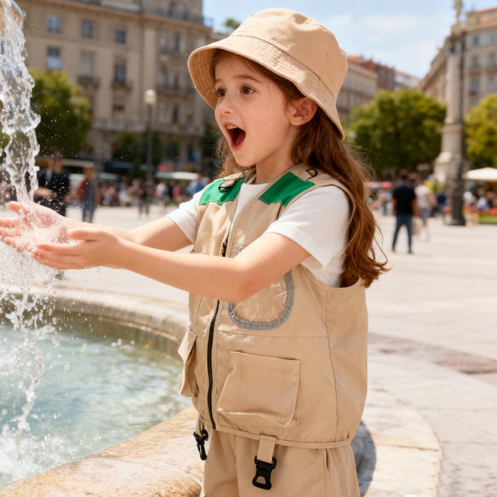 キッズエクスプローラーハットとベストコスチュームセット キッ - Kids Outdoor Explorer Set のレビューと価格
