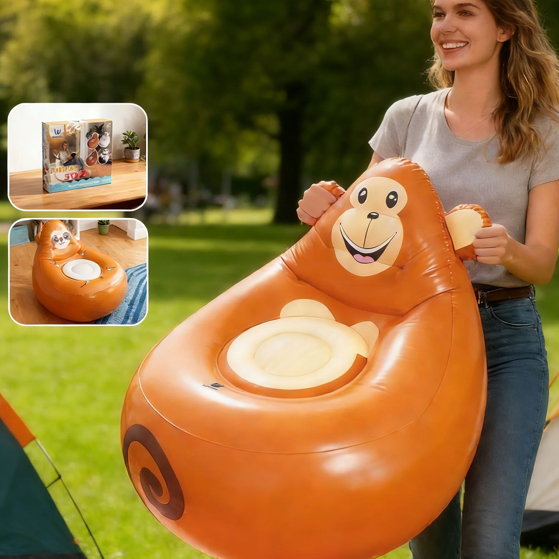インフレータブルレイジーソファ子供用漫画ソファリクライニング - Kids Outdoor Furniture のレビューと価格