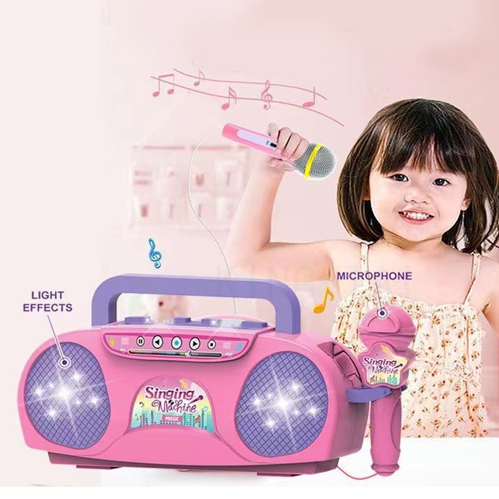 キッズマイクカラオケマシン楽器のおもちゃライト屋内屋外旅行教 - Kids Outdoor Music のレビューと価格
