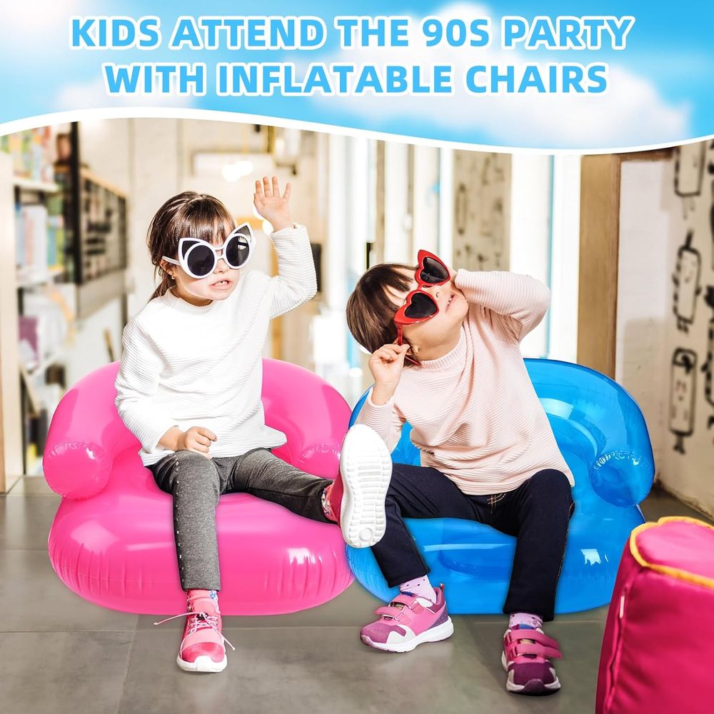 28インチの子供用インフレータブルチェア4個セット、防水PV - Kids Outdoor Furniture のレビューと価格