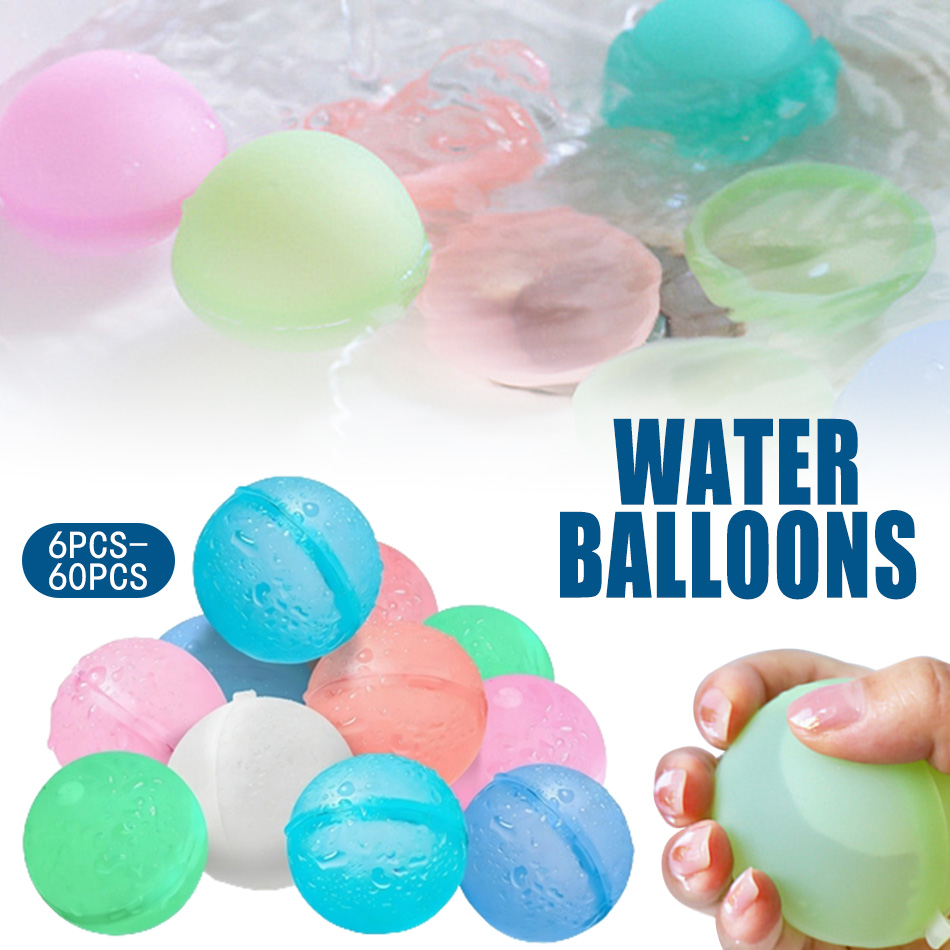 6-60個入り 新しい再利用可能な水風船 詰め替え式水風船  - Kids Outdoor Water Play のレビューと価格