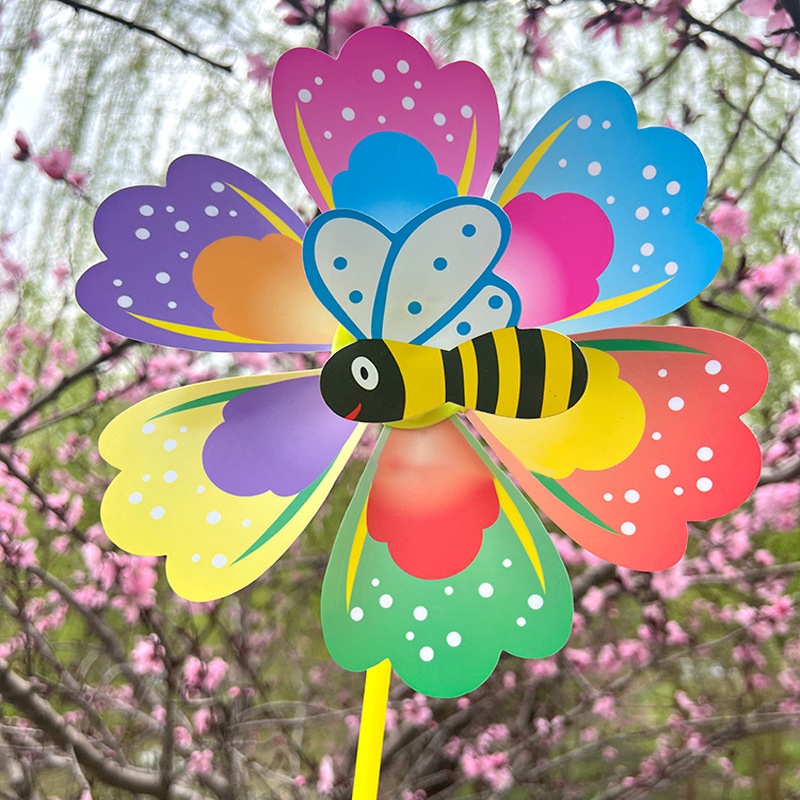 1 個漫画の花の形をした昆虫ハンドヘルド風車芝生の花風スピナ - Kids Outdoor Yard のレビューと価格