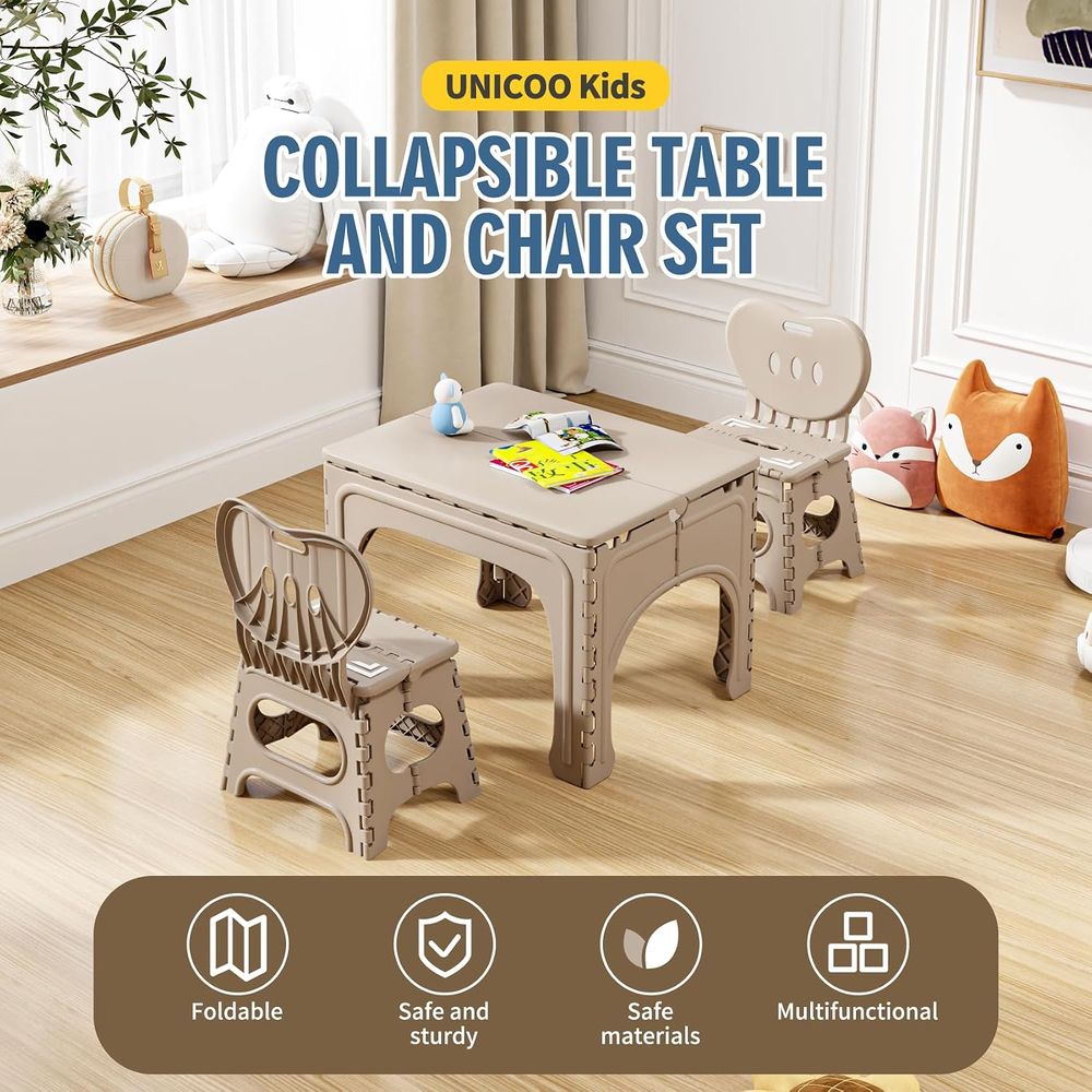 子供用折りたたみテーブルと椅子セット、折りたたみアクティビテ - Kids Outdoor Folding Table のレビューと価格