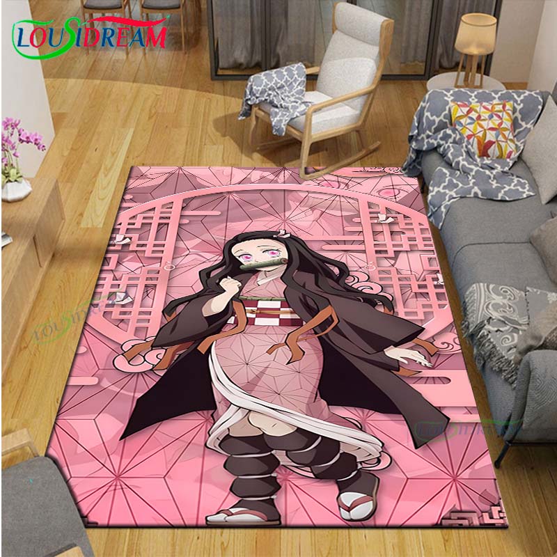ファッションホット漫画 K-竈門禰豆子プリントカーペットリビ - Kids Outdoor Yoga のレビューと価格