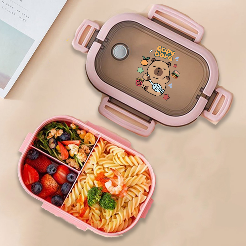 カピバラ弁当箱アニメ動物プリント食品保存容器子供学校ピクニッ - Kids Outdoor Kitchen Accessories のレビューと価格