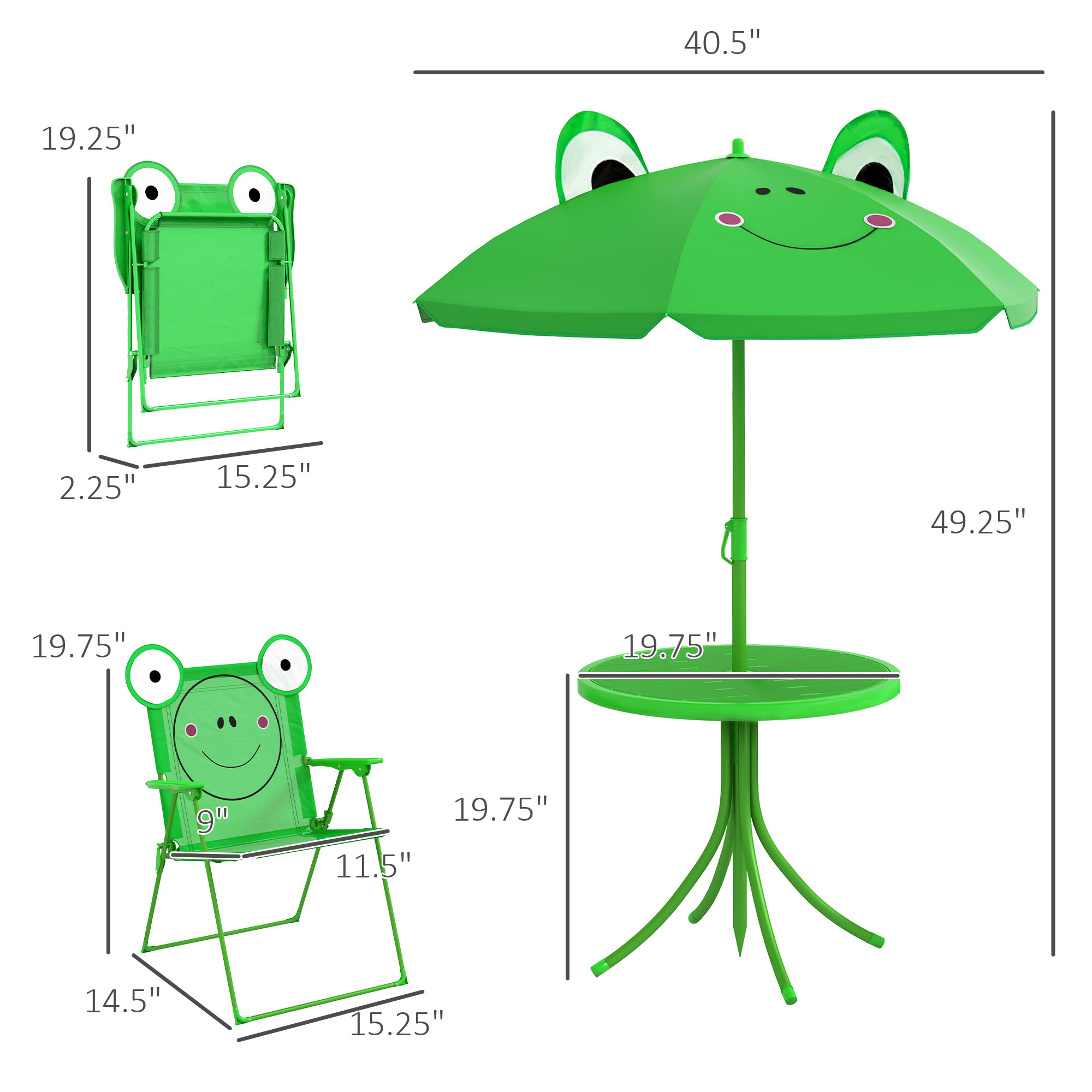 子供用テーブル＆チェアセット、屋外折りたたみ式ガーデン家具、 - Kids Outdoor Folding Table のレビューと価格