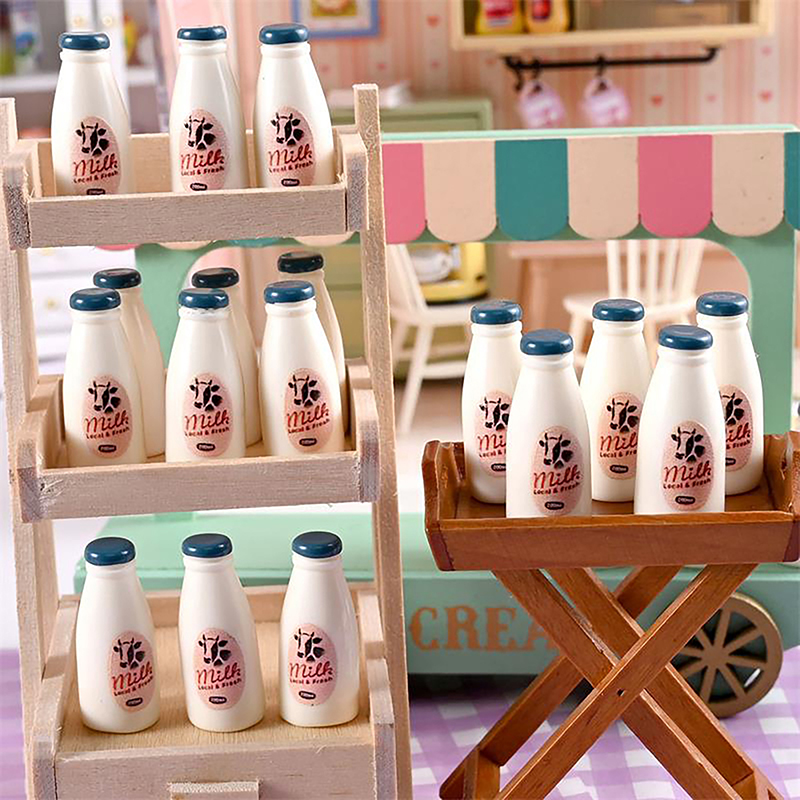 5/10 個ミニチュア食品モデルおもちゃ牛乳瓶ドリンクドール - Kids Outdoor Kitchen Accessories のレビューと価格