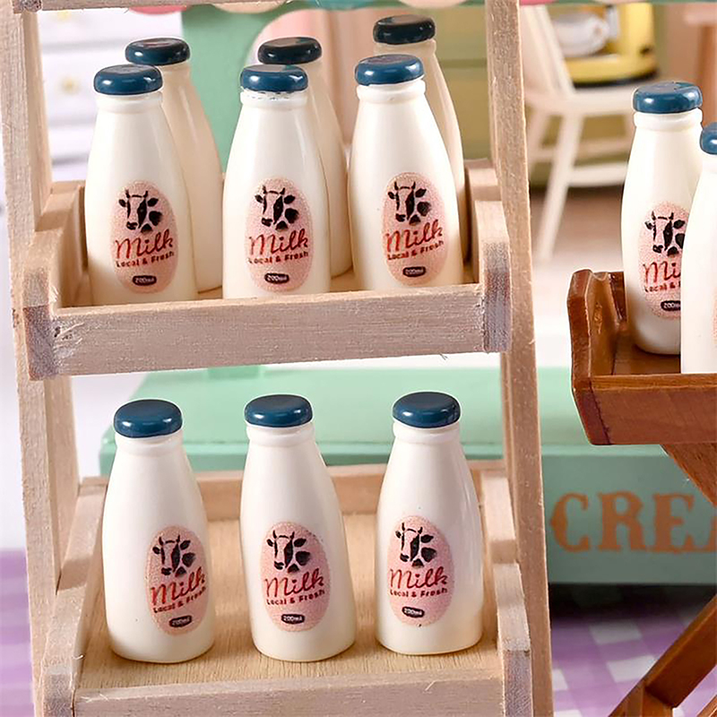 5/10 個ミニチュア食品モデルおもちゃ牛乳瓶ドリンクドール - Kids Outdoor Kitchen Accessories のレビューと価格