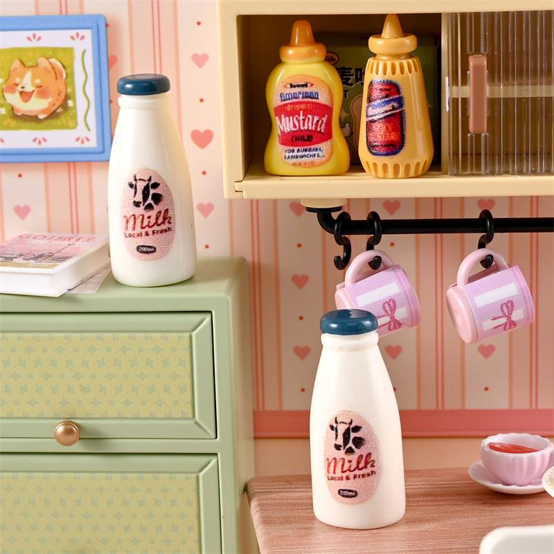 5/10 個ミニチュア食品モデルおもちゃ牛乳瓶ドリンクドール - Kids Outdoor Kitchen Accessories のレビューと価格