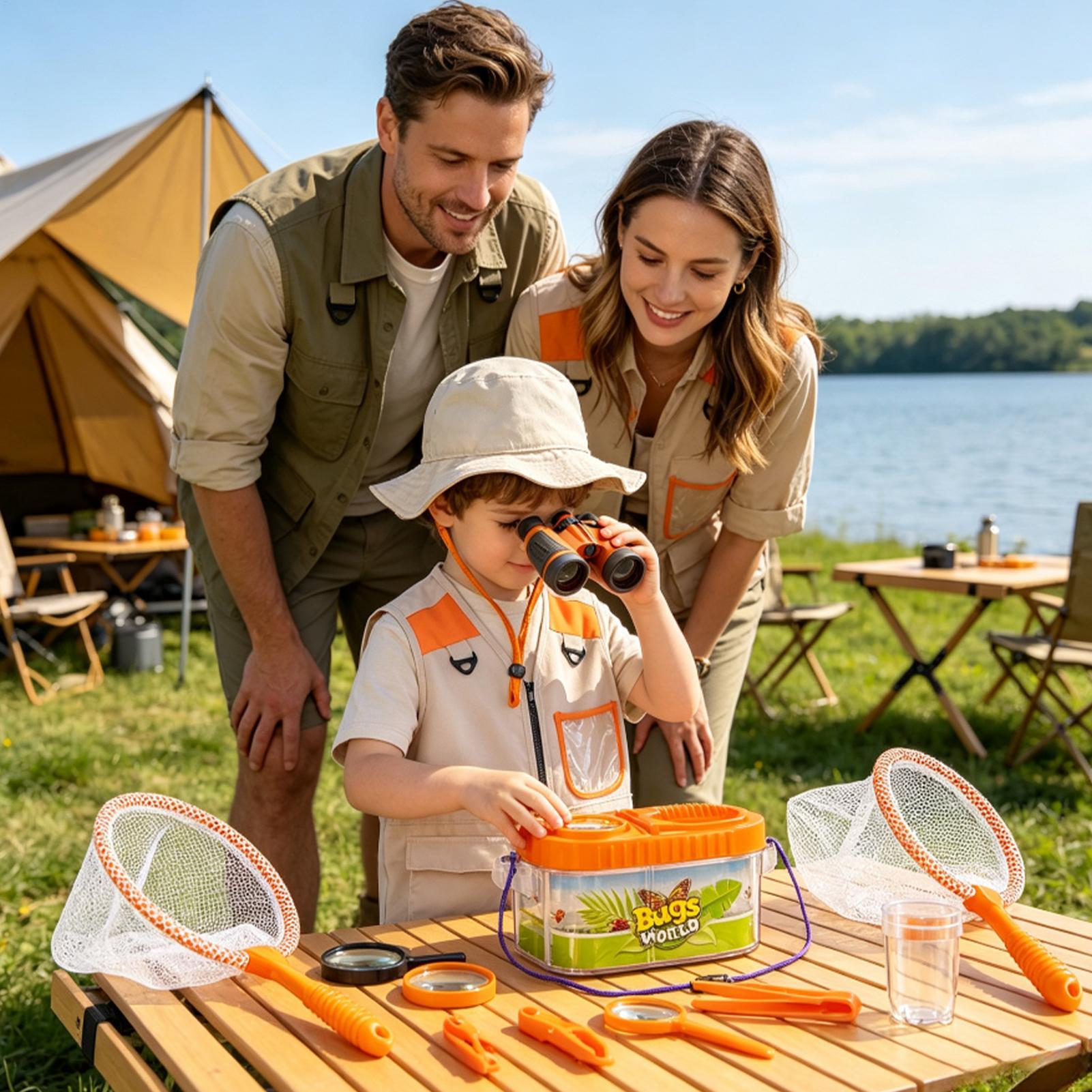 子供用アドベンチャーキット 虫眼鏡付き帽子 軽量科学キット  - Kids Outdoor Explorer Set のレビューと価格