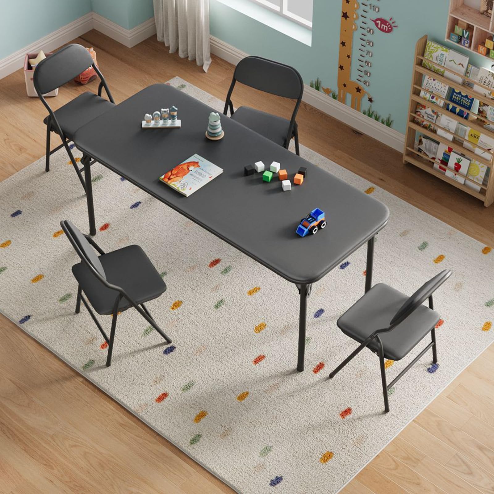 47インチの長方形折りたたみテーブル、屋内/屋外用ポータブル - Kids Outdoor Folding Table のレビューと価格