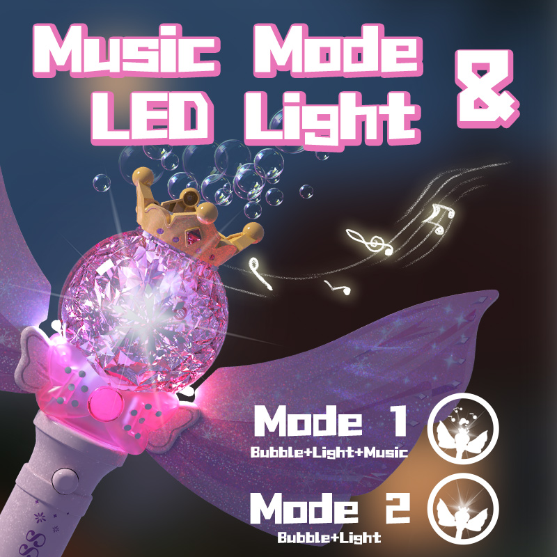 プリンセスエンジェルウィングバブルワンド電動自動バブルブロワ - Kids Outdoor Music のレビューと価格