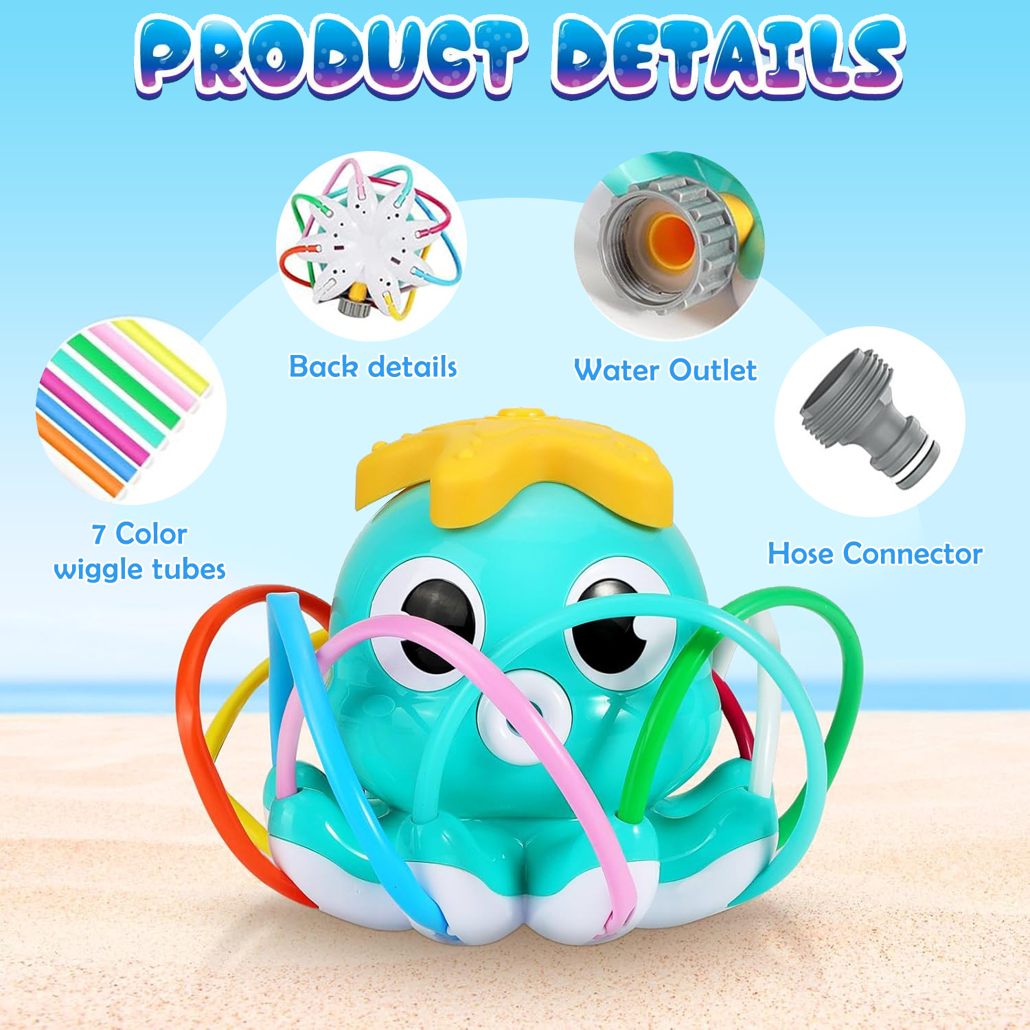 タコ型スプリンクラー 水遊び 屋外おもちゃ 裏庭 ガーデン  - Kids Outdoor Yard のレビューと価格