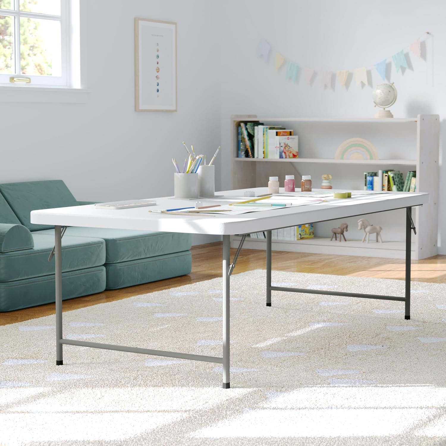 子供用1.5メートルプラスチック折りたたみテーブル、グラナイ - Kids Outdoor Folding Table のレビューと価格