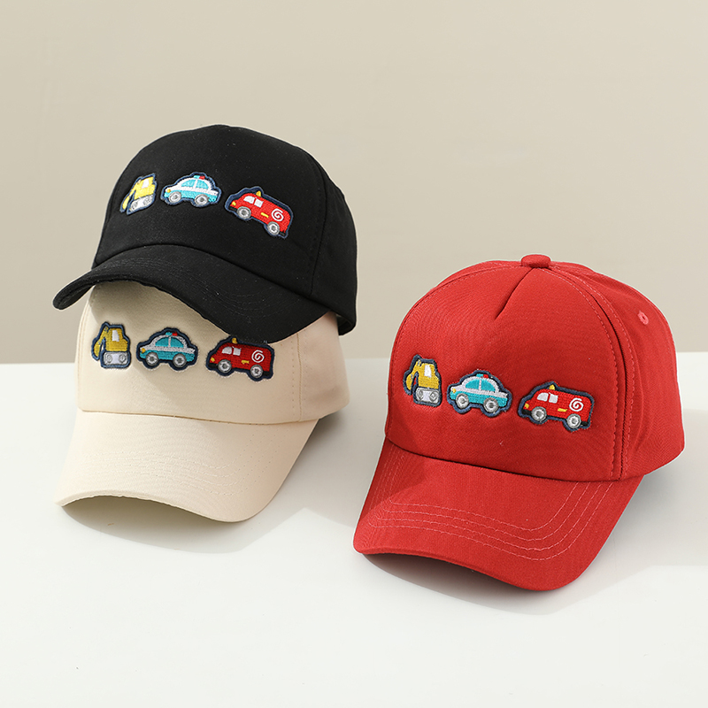 男子学生野球帽車両掘削機刺繍入り子供屋外夏キッズキャップ 2 - Kids Outdoor Vehicles のレビューと価格