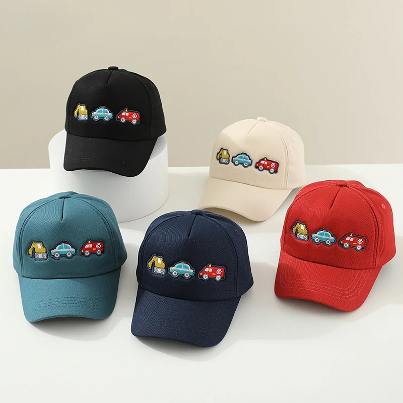 男子学生野球帽車両掘削機刺繍入り子供屋外夏キッズキャップ 2 - Kids Outdoor Vehicles のレビューと価格