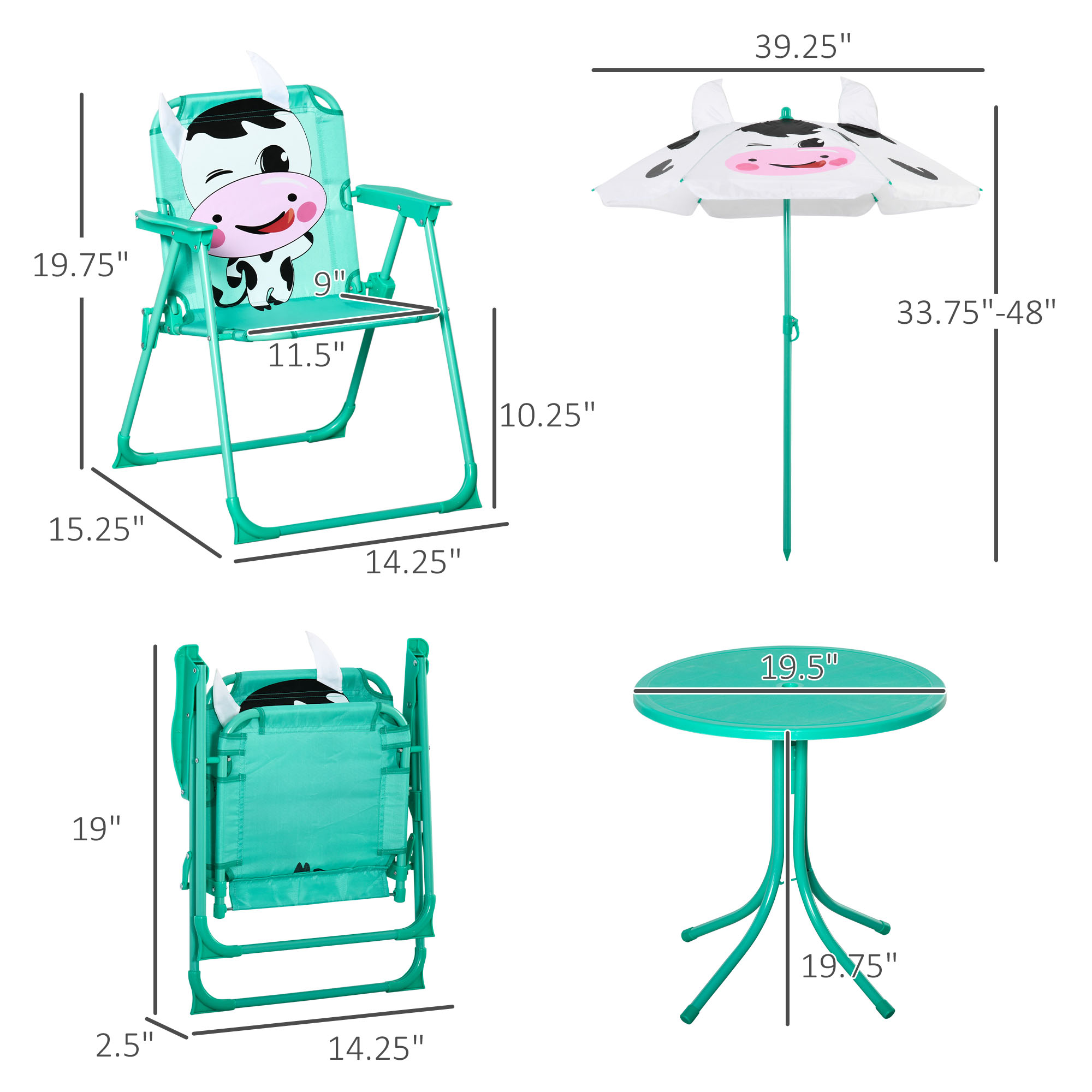 子供用テーブル＆チェアセット、屋外折りたたみ式ガーデン家具、 - Kids Outdoor Folding Table のレビューと価格