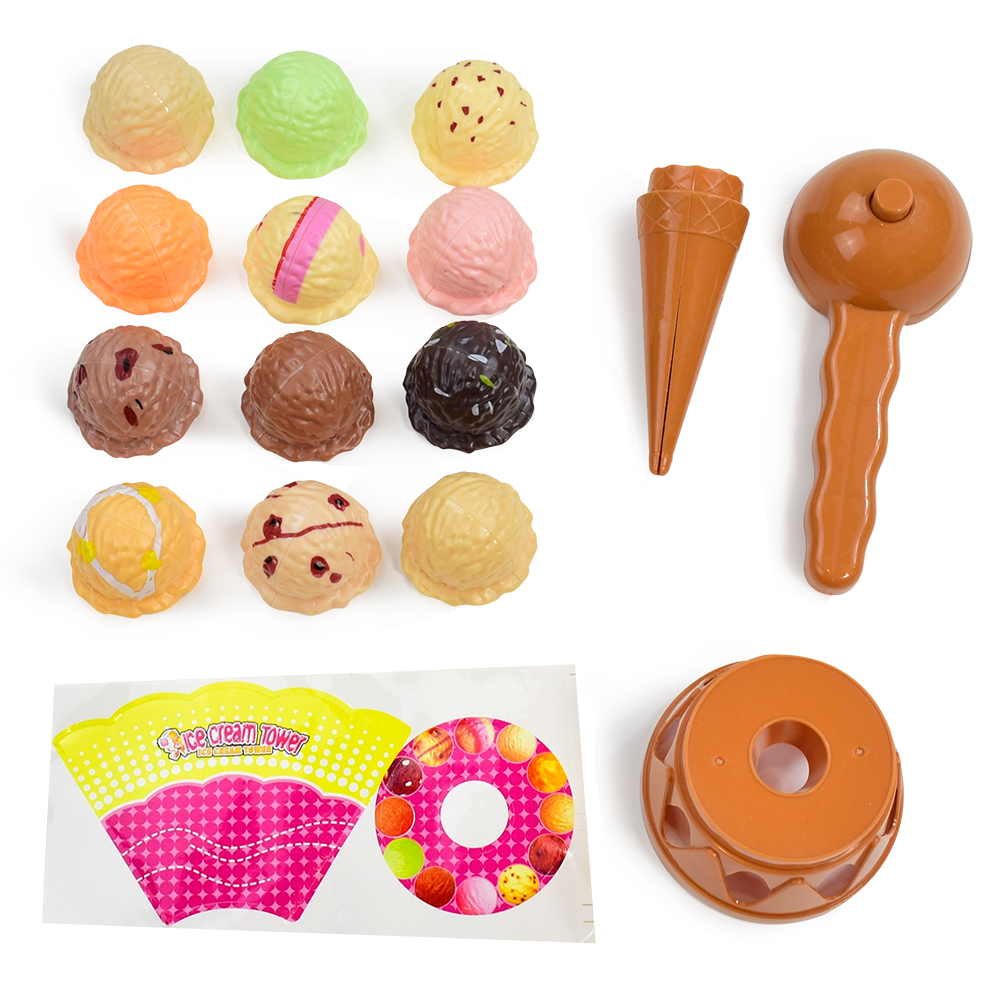 子供用アイスクリームスタッキングゲーム、ごっこ遊び用おもちゃ - Kids Outdoor Kitchen Accessories のレビューと価格