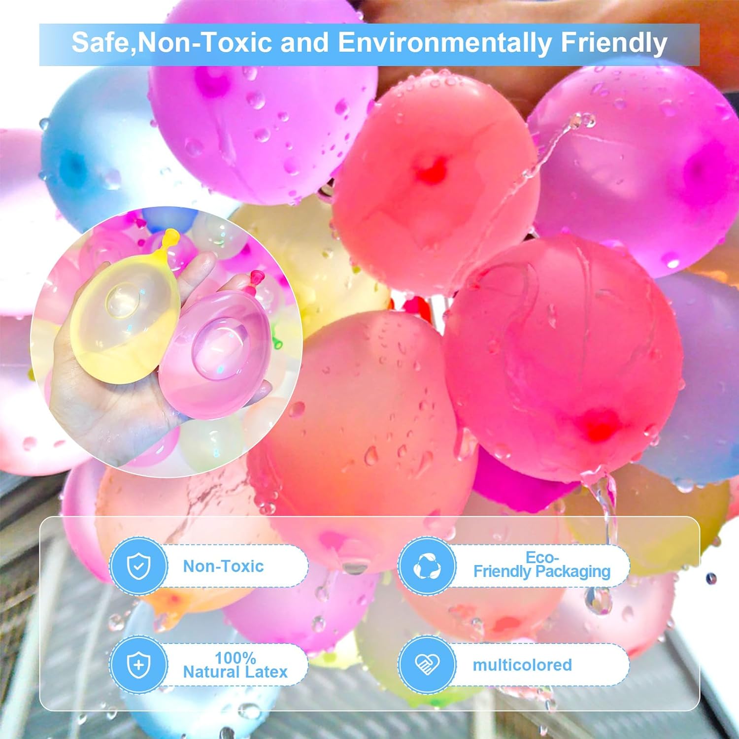 水風船、急速充填自動密閉式水風船、カラフルな風船、水遊びボー - Kids Outdoor Water Play のレビューと価格