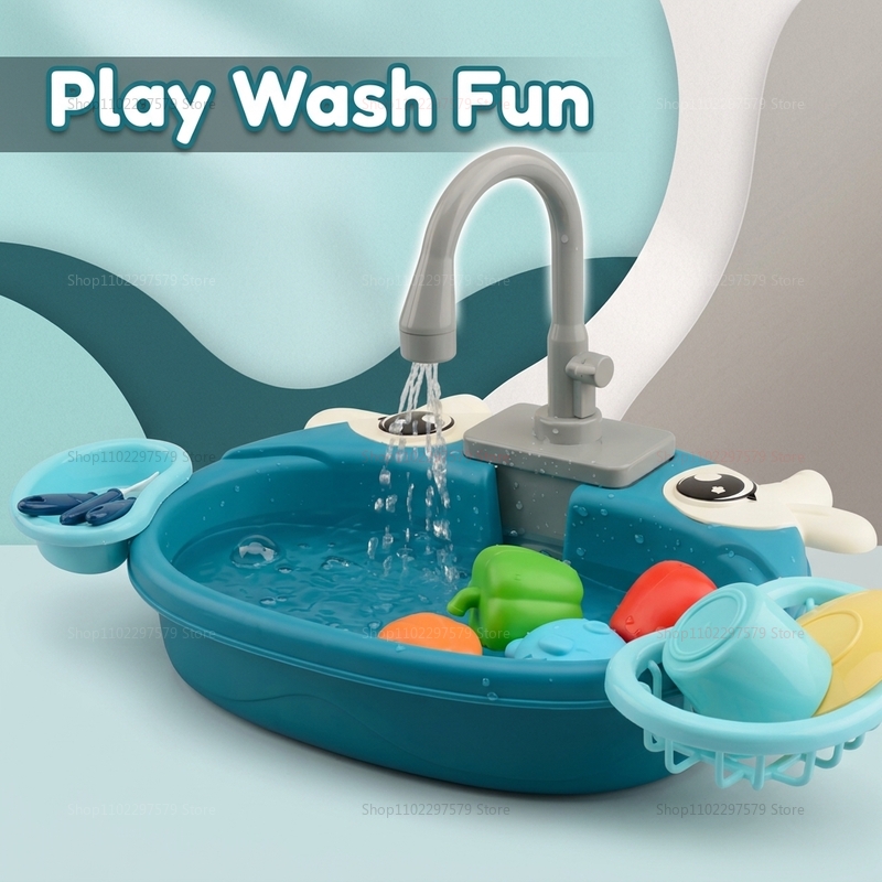 幼児用インタラクティブ水遊びシンクおもちゃ電動流水ごっこ遊び - Kids Outdoor Kitchen Accessories のレビューと価格