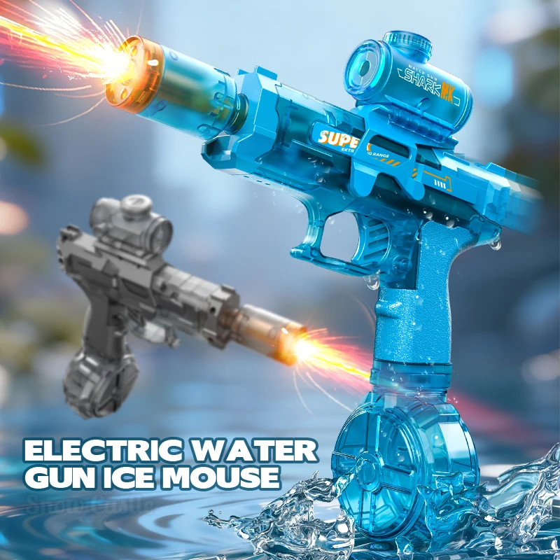 LED模擬発射子供用電動水鉄砲連続射撃自動水鉄砲夏屋外プール - Kids Outdoor Water Play のレビューと価格