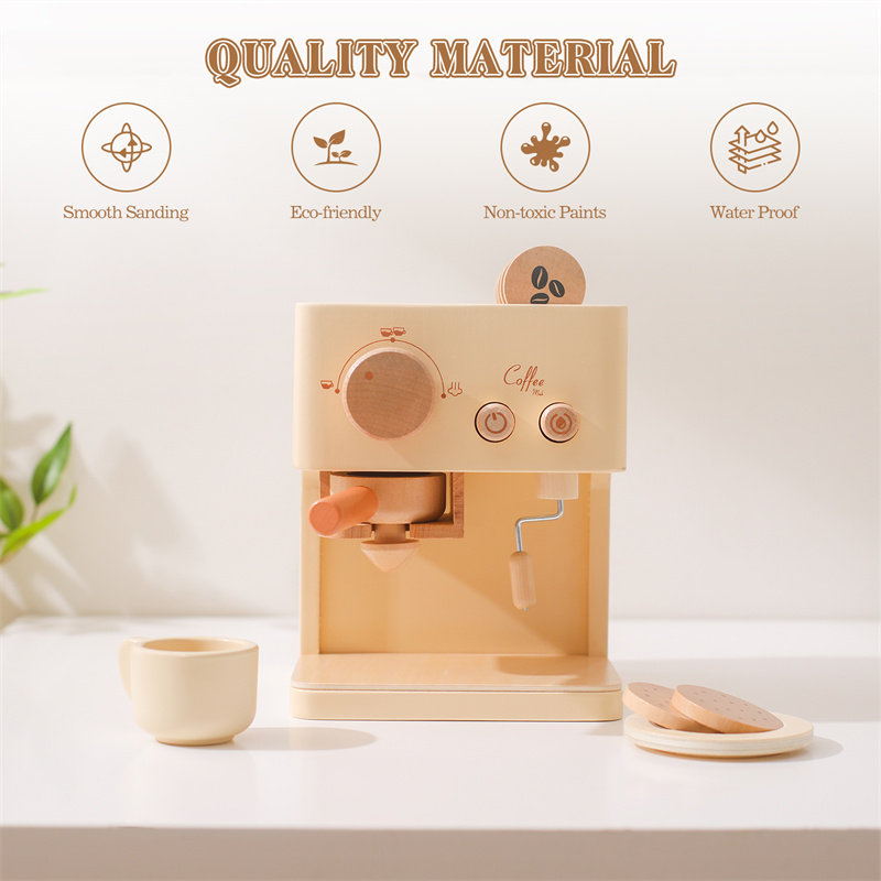 子供木製モンテッソーリおもちゃセット子供コーヒーマシンキッチ - Kids Outdoor Kitchen Accessories のレビューと価格