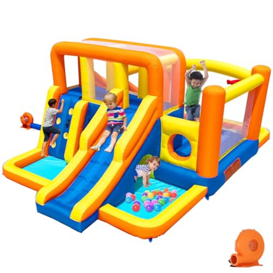 大型子供用屋外バウンスハウス ウォータースライダー コンボ： - Kids Outdoor Zone のレビューと価格