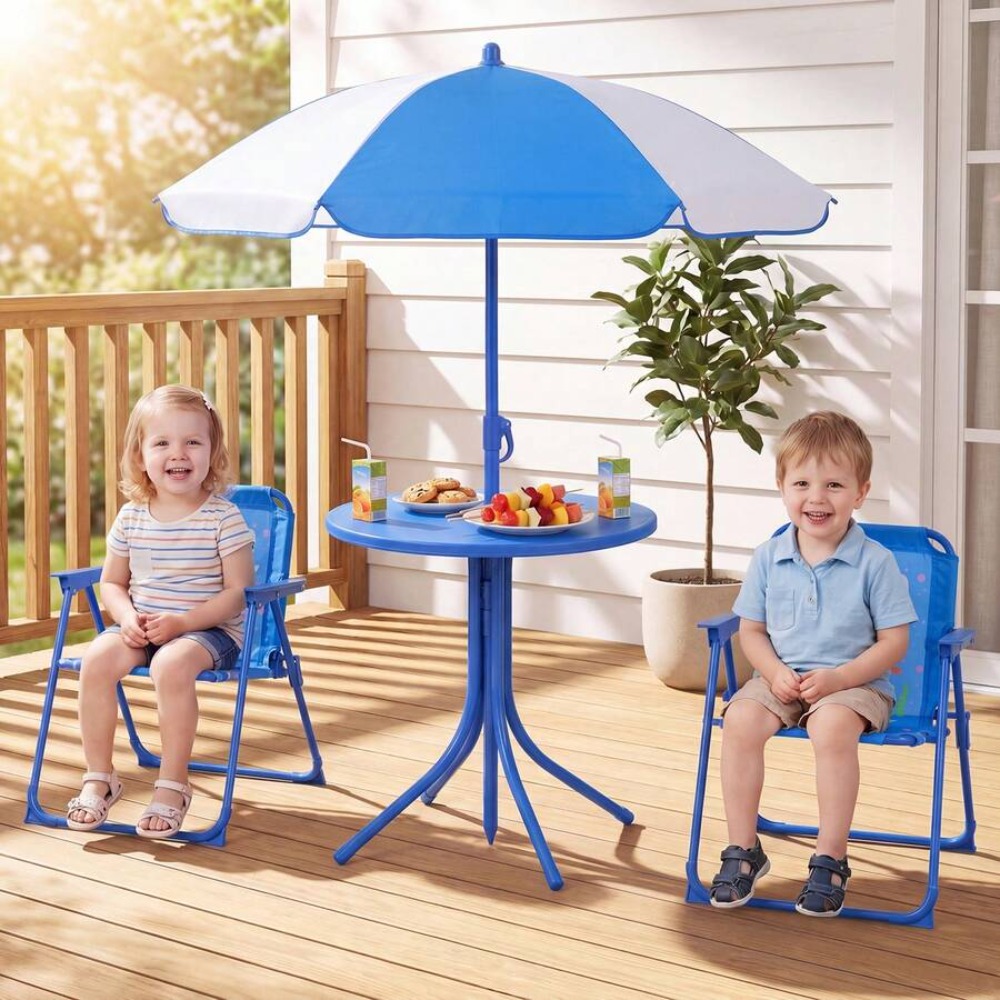 子供用ピクニックテーブルアウトドアセット、折りたたみ椅子2脚 - Kids Outdoor Folding Table のレビューと価格