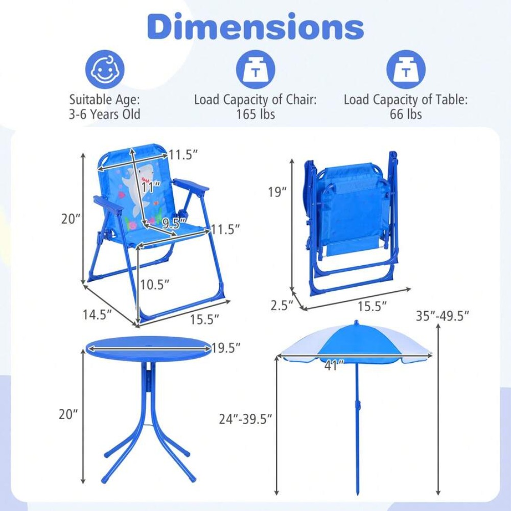 子供用ピクニックテーブルアウトドアセット、折りたたみ椅子2脚 - Kids Outdoor Folding Table のレビューと価格